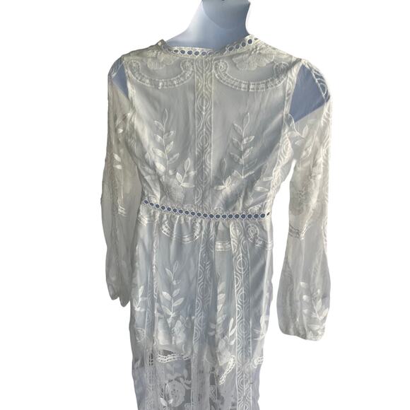BOHO BEACH BRAND WHITE LACE DRESS, SIZE XL - Picture 6 of 11